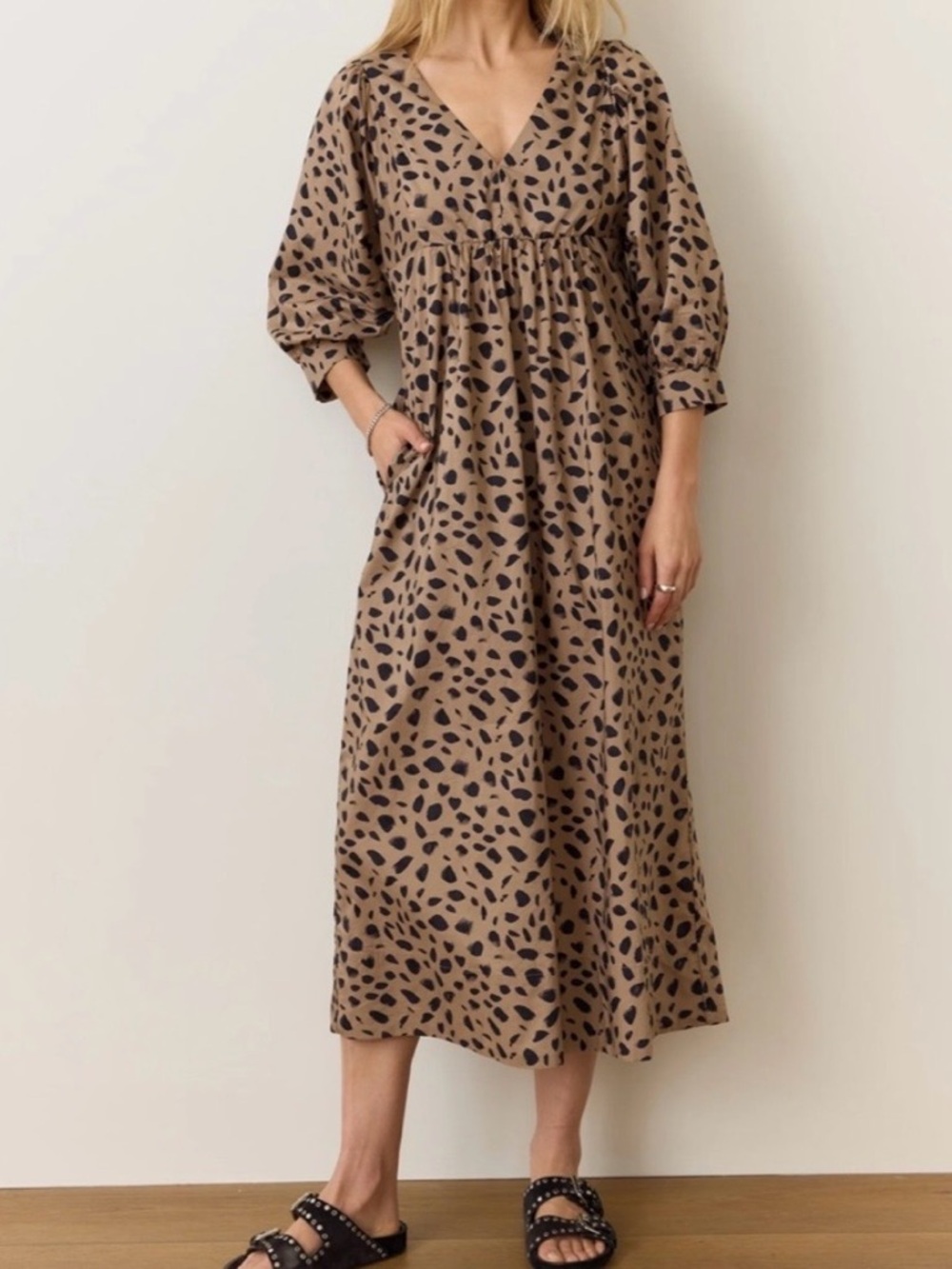 Marine Layer Alani PoplinMaxi Dress in Abstract Animal Size L NW/OT